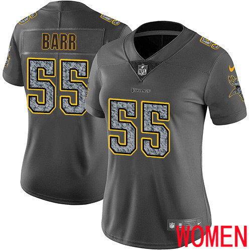 Minnesota Vikings #55 Limited Anthony Barr Gray Static Nike NFL Women Jersey Vapor Untouchable